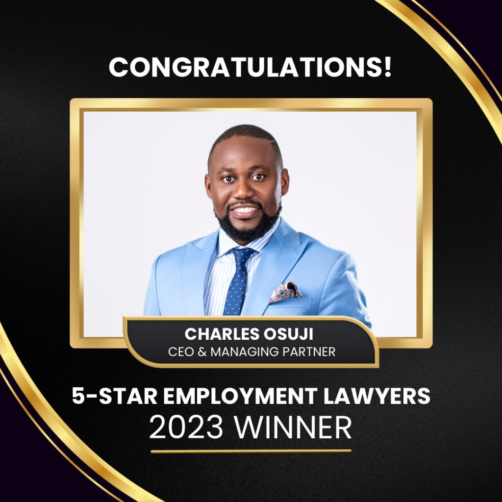 Dr. Charles Osuji (Hon. D.) - 5-Star Employment Lawyers awards in Calgary Alberta Canada