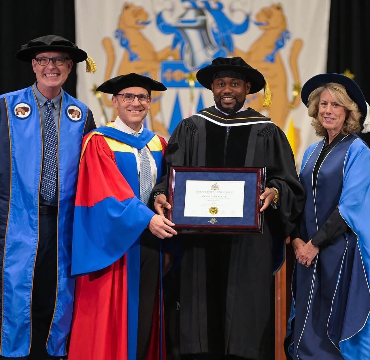 Dr. Charles Osuji receiving Honorary Doctorate at MRU Convocation 2024