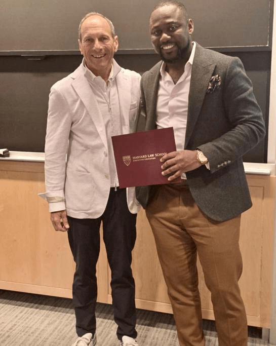 Dr. Charles Osuji with Harvard Law School faculty member