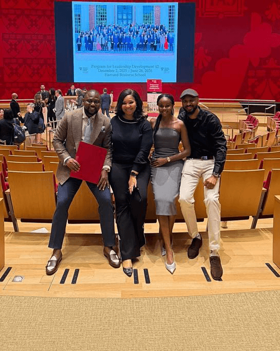 Dr. Charles Osuji and guests at Harvard Business School graduation
